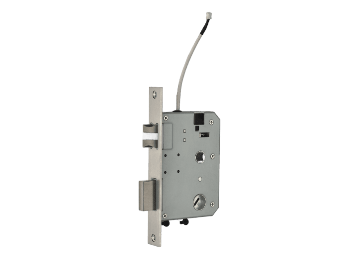 5055 electronic mortise lock body with advanced security features, designed by trusted manufacturers for residential and commercial doors.