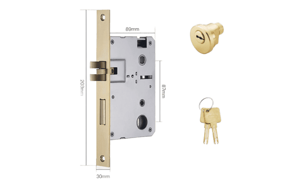 High-quality European standard stainless steel mortise lock for secure and durable applications.